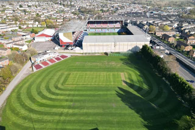 The ground will now be called Haffner's Turf Moor, or The Haffner's Turf Moor Cricket Ground.