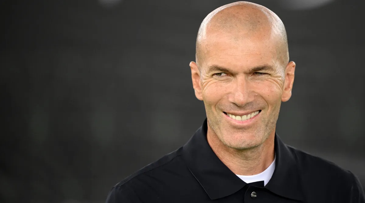 Former French footballer Zinedine Zidane looks on during a promotional day with gaming brand EA Sports at the Z5 sports complex in Aix-en-Provence, southern France, on June 21, 2023. Electronic Arts Inc announced FC FUTURES, a major programme to invest in community football worldwide with the aim of growing the sport for all. The programme will see investment over the next three years in a number of local football projects. This announcement follows the revelation by EA SPORTS of its new identity, new logo and new vision for the future of interactive football: EA SPORTS FC.