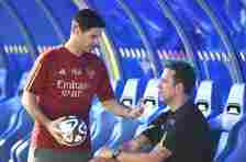 Arsenal boss Mikel Arteta with sporting director Edu