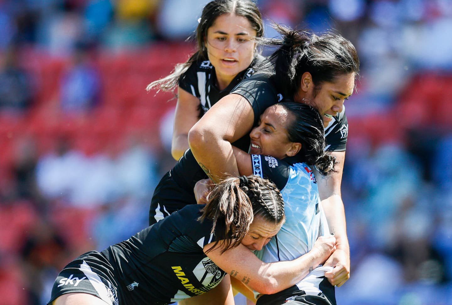 Several handling errors and penalties allowed Fiji to camp inside the Kiwi Ferns half for much of the second period. Photo / Photosport