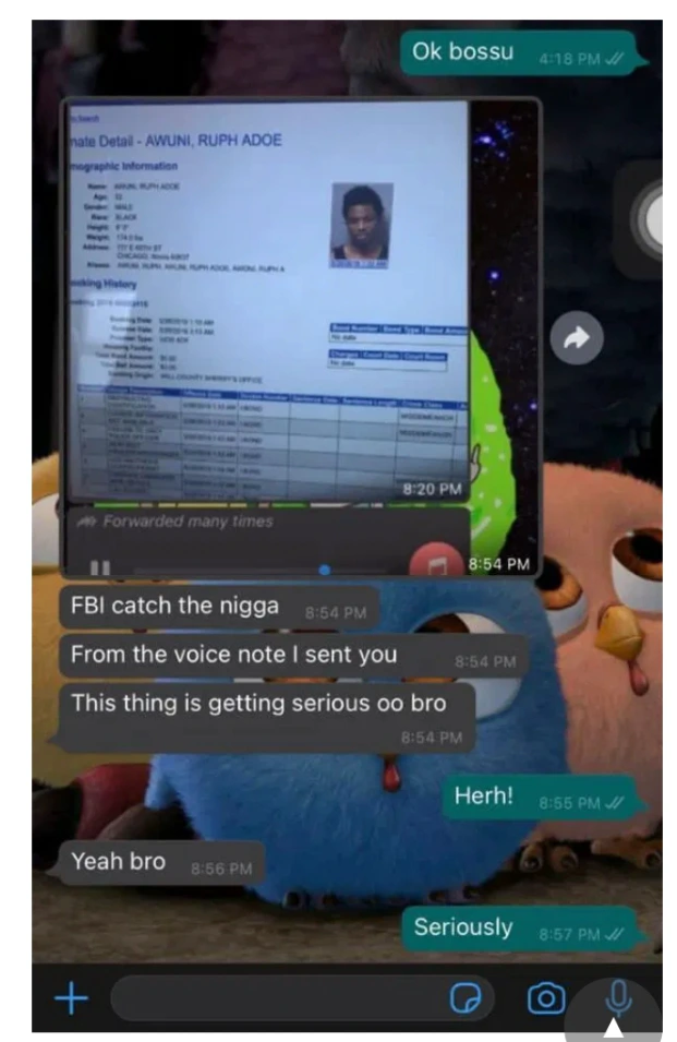 A Ghanaian scammer arrested in USA by the FBI. 52