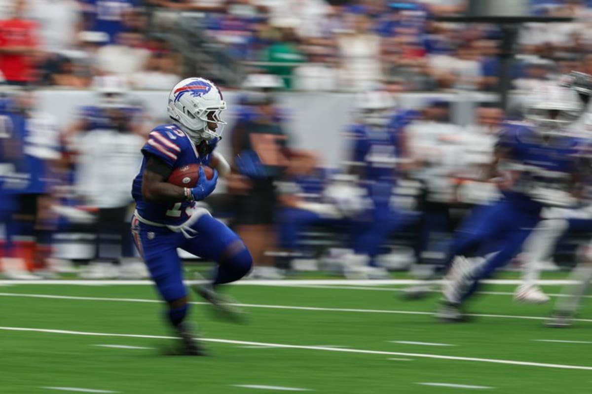 Wide receiver Skyler Bell #13 of the Buffalo Bills runs with the ball
