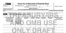 Screenshot of draft Form 7208 from the IRS website