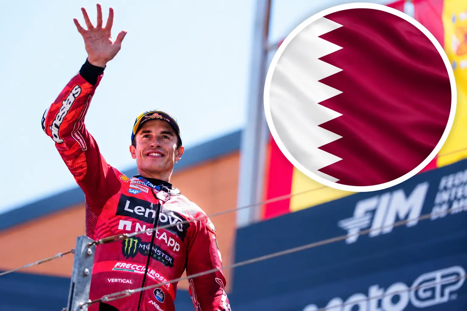 MotoGP Winner with Qatar Flag