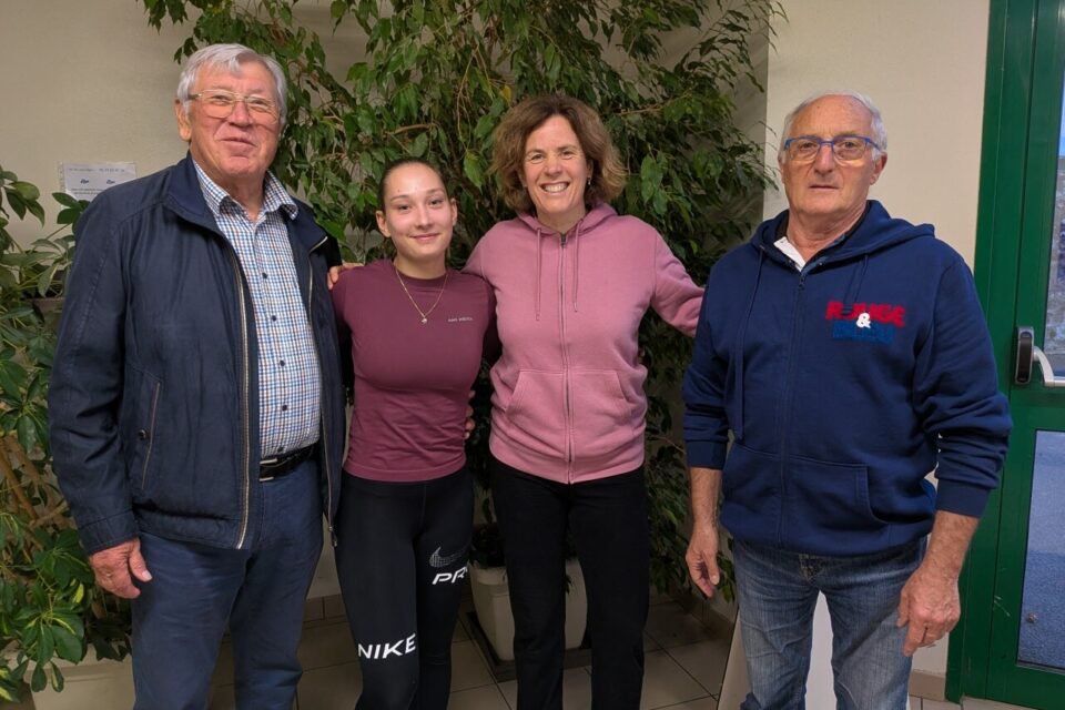 Christian Domer, Vlada, Véronique Poulain et Pierre Lecois de la Jeanne-d'Arc à La Lande-Patry (Orne).