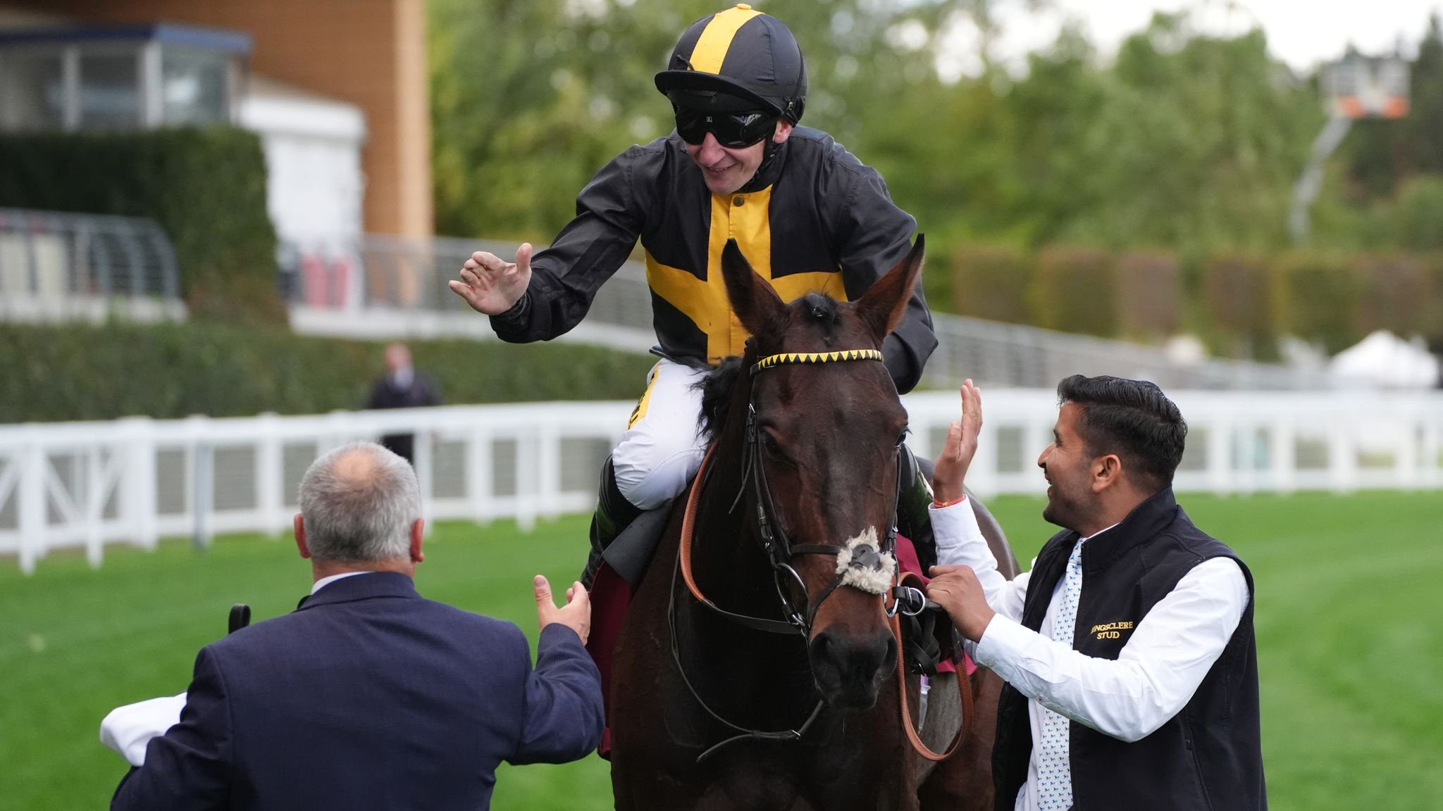 PJ McDonald celebrates aboard Mount Atlas