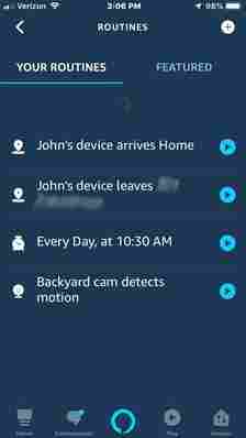 Smart Plug set a routine app screen