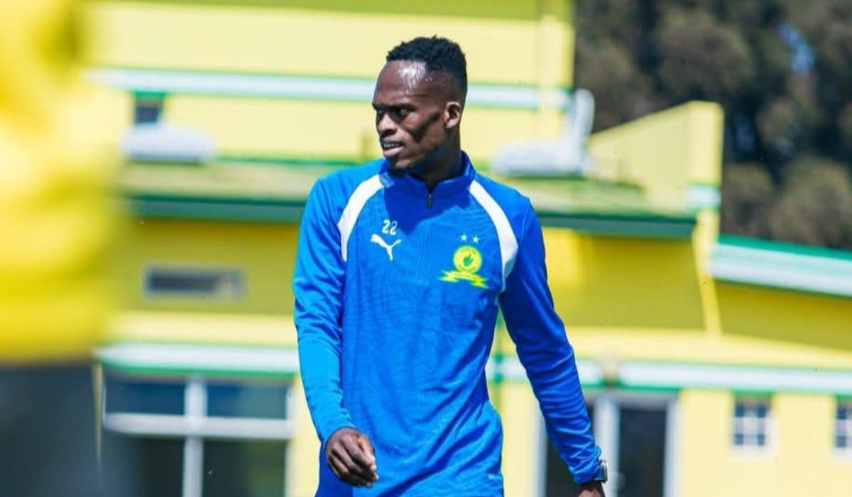 Thabang Matuludi walking during a training session with Mamelodi Sundowns.