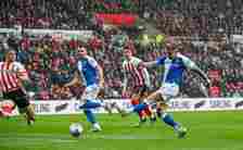 Blackburn Rovers' Sammie Szmodics scores the opening goal  during the Sky Bet Championship match between Sunderland and Blackburn Rovers at Stadium...