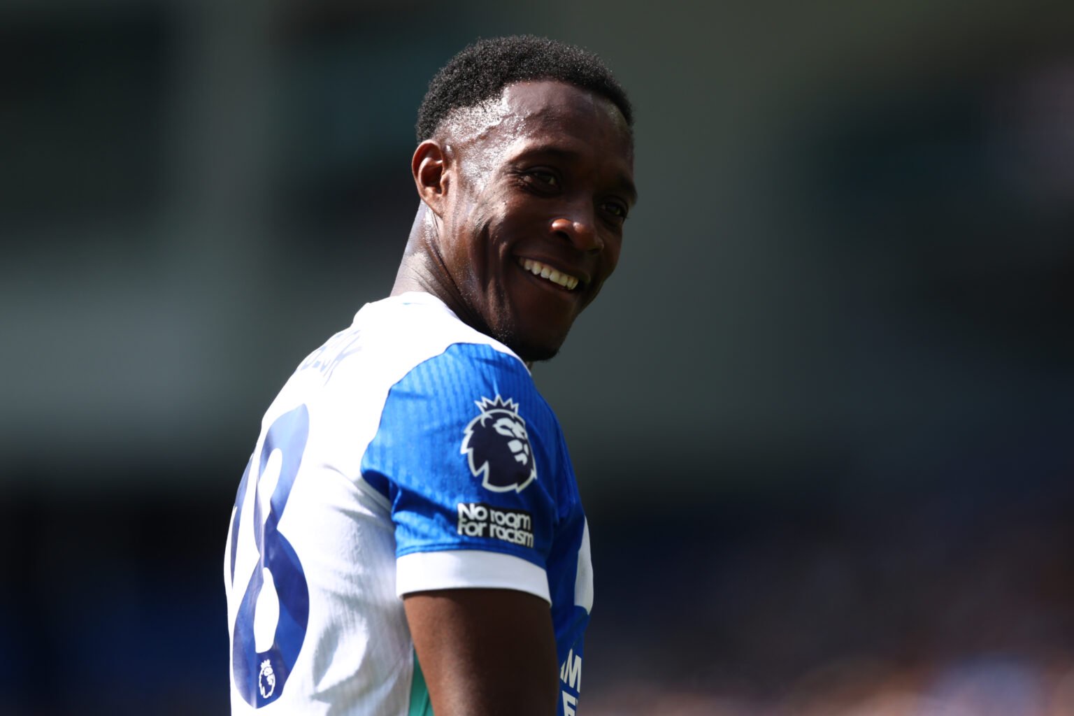 Danny Welbeck of Brighton & Hove Albion gestures during the Premier League match between Brighton & Hove Albion and Wolverhampton Wanderers at Amex Stadium on May 09, 2026 in Brighton, England.