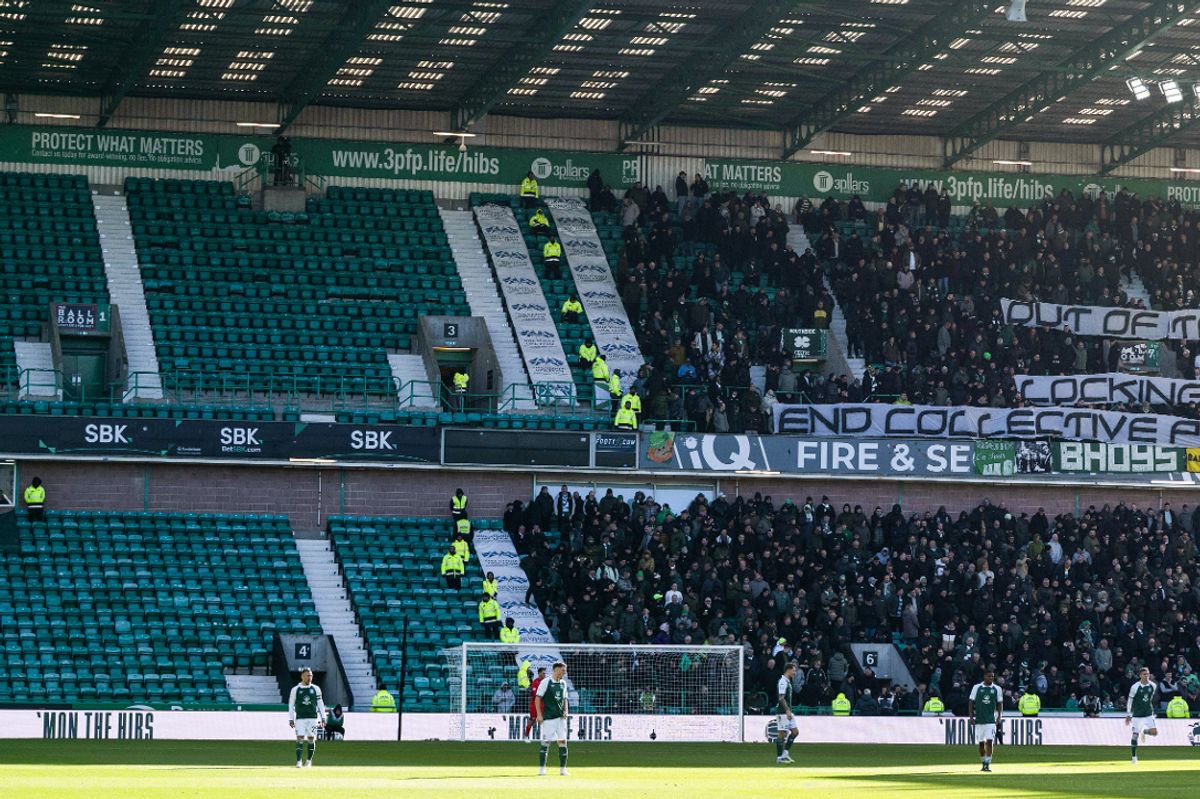 The Celtic end at Easter Road