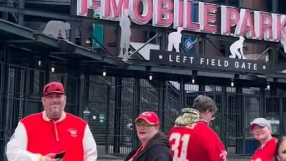 Chiefs fans joined a party at the Mariners stadium.