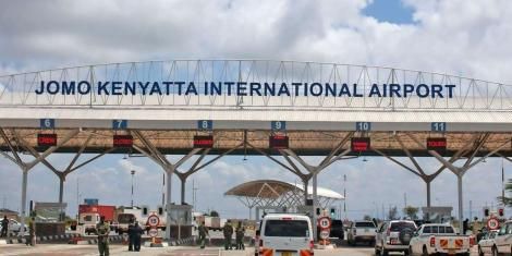 The entrance of the Jomo Kenyatta International Airport (JKIA) in August 2017.
