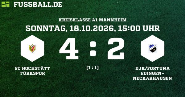 DJK/Fortuna Edingen-Neckarhausen verliert 2:4 bei Türkspor