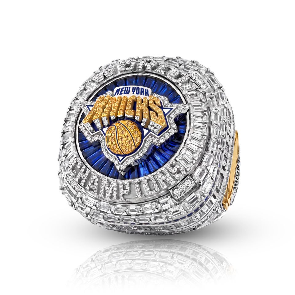 A close-up on the New York Knicks’ championship ring.Credit: Courtesy of Jason of Beverly Hills