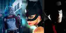 3 Way Split Image of Suicide Squad, Catwoman & The Spirit