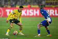 Jadon Sancho was lively throughout the match as he continues to impress for the German side