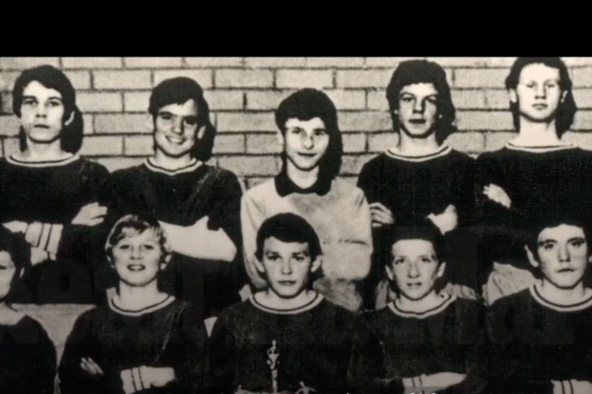 The Star of the Sea team from Belfast with Raymond McCord (back row, third from right) and Bobby Sands (front row, third from right)