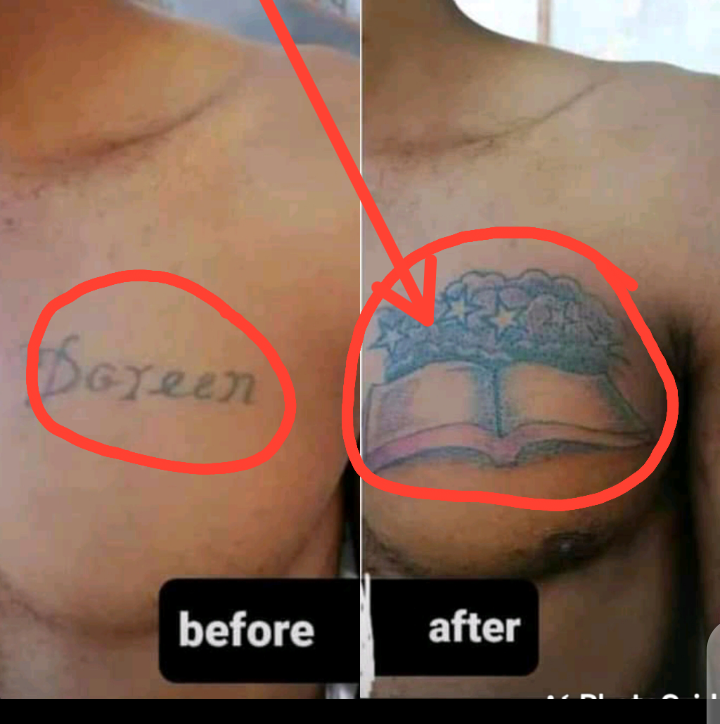 Young Man Who Tattooed Girlfriend's Name On His Chest Changes Into Bible After Broken Heart