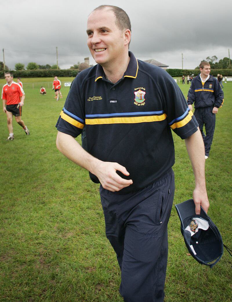 Conor McSherry, as St Brigid's manager when they won Antrim Football Division Three in 2006.