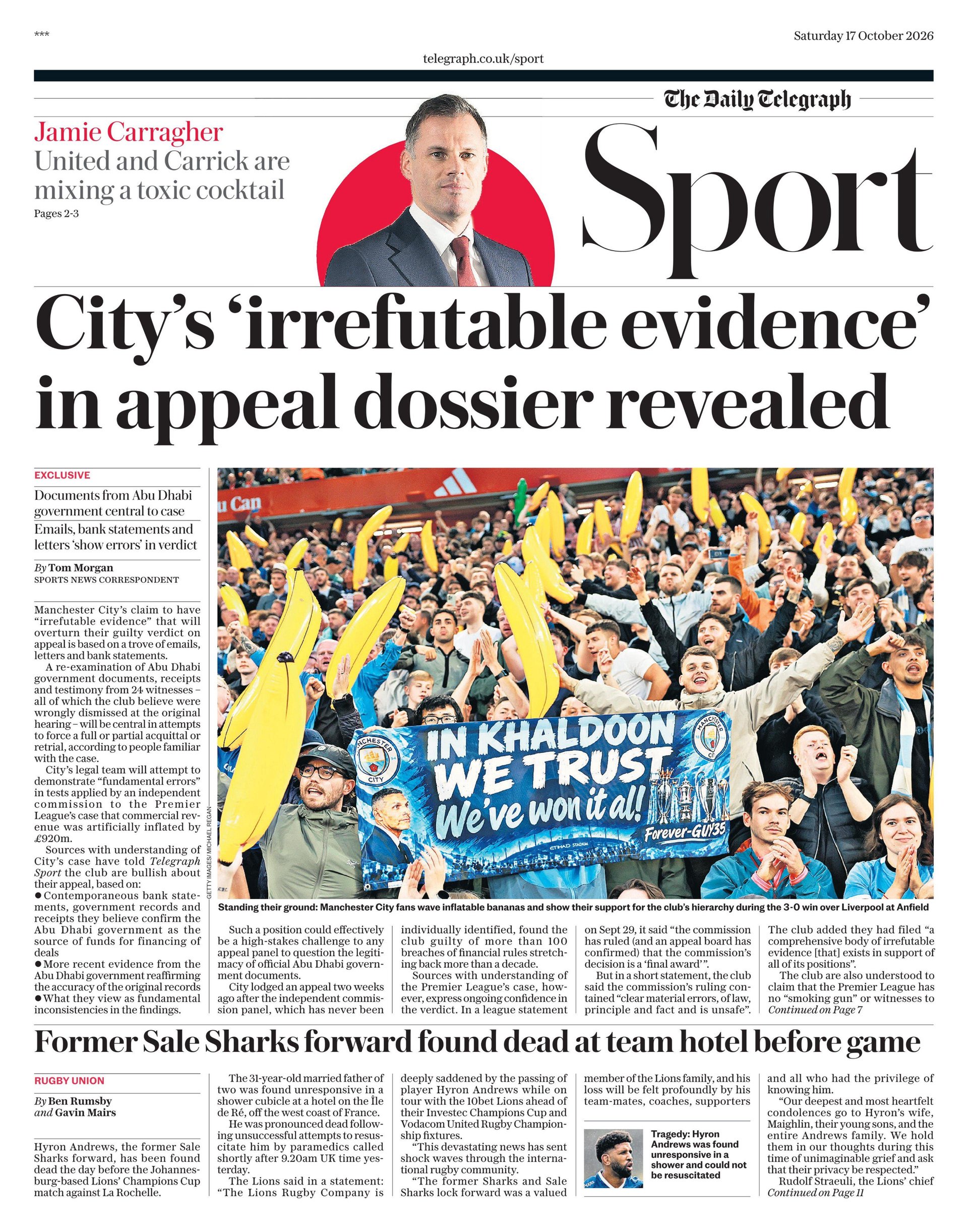 Daily Telegraph sports section