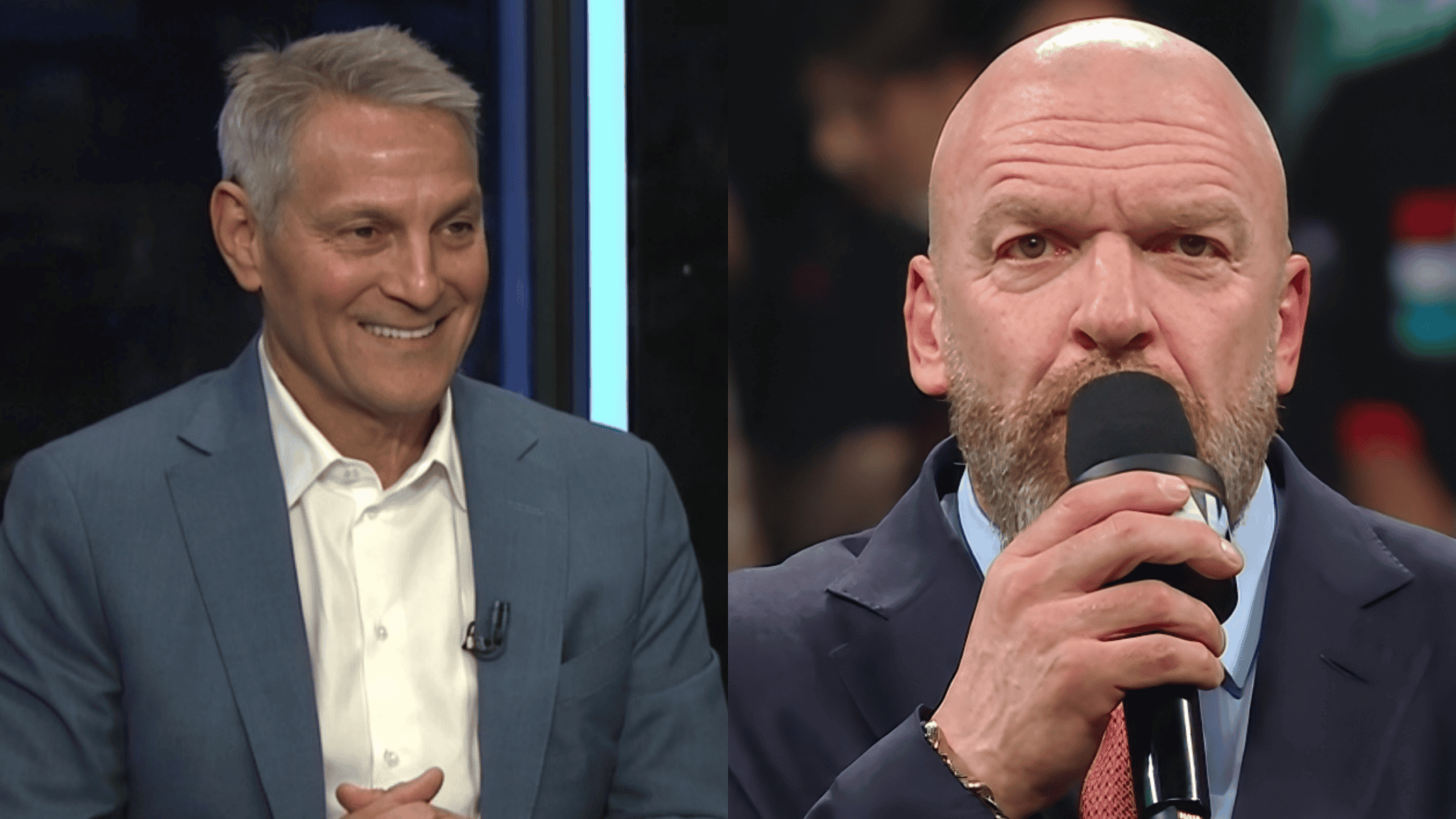 TKO executive chair and CEO Ari Emanuel and WWE Chief Content Officer Triple H