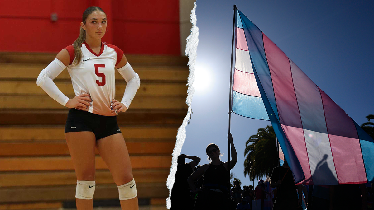 Michigan high school volleyball player Briley Lechner and a pro-trans activists