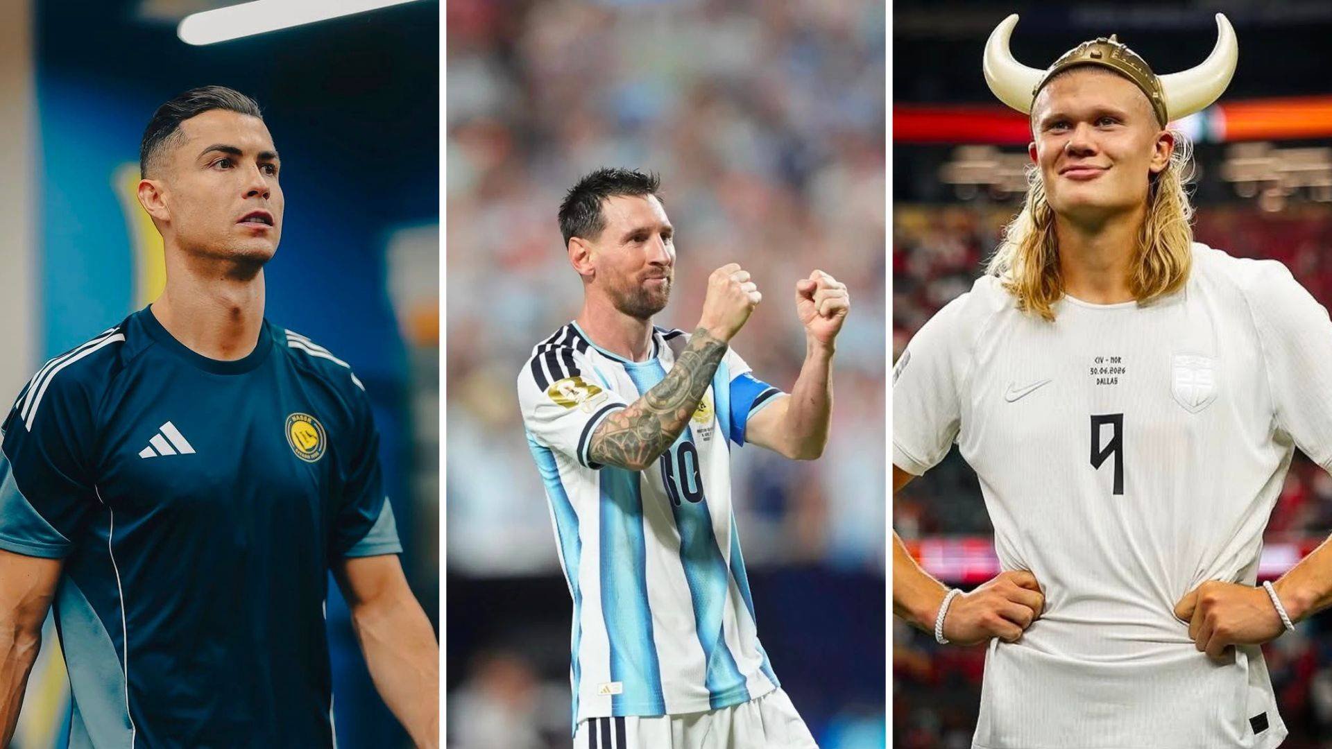 Cristiano Ronaldo, Messi e Erling Haaland