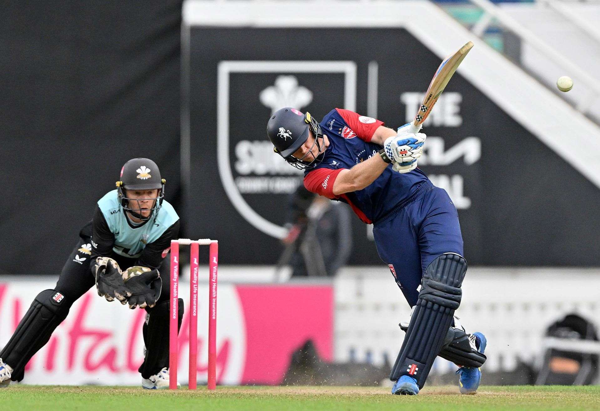 Skipper Sam Billings made 42 not out for Kent Spitfires against Surrey. Picture: Keith Gillard
