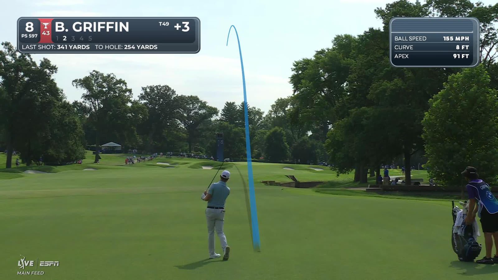 Ben Griffin drains 4-foot putt for birdie on No. 8 at BMW Championship