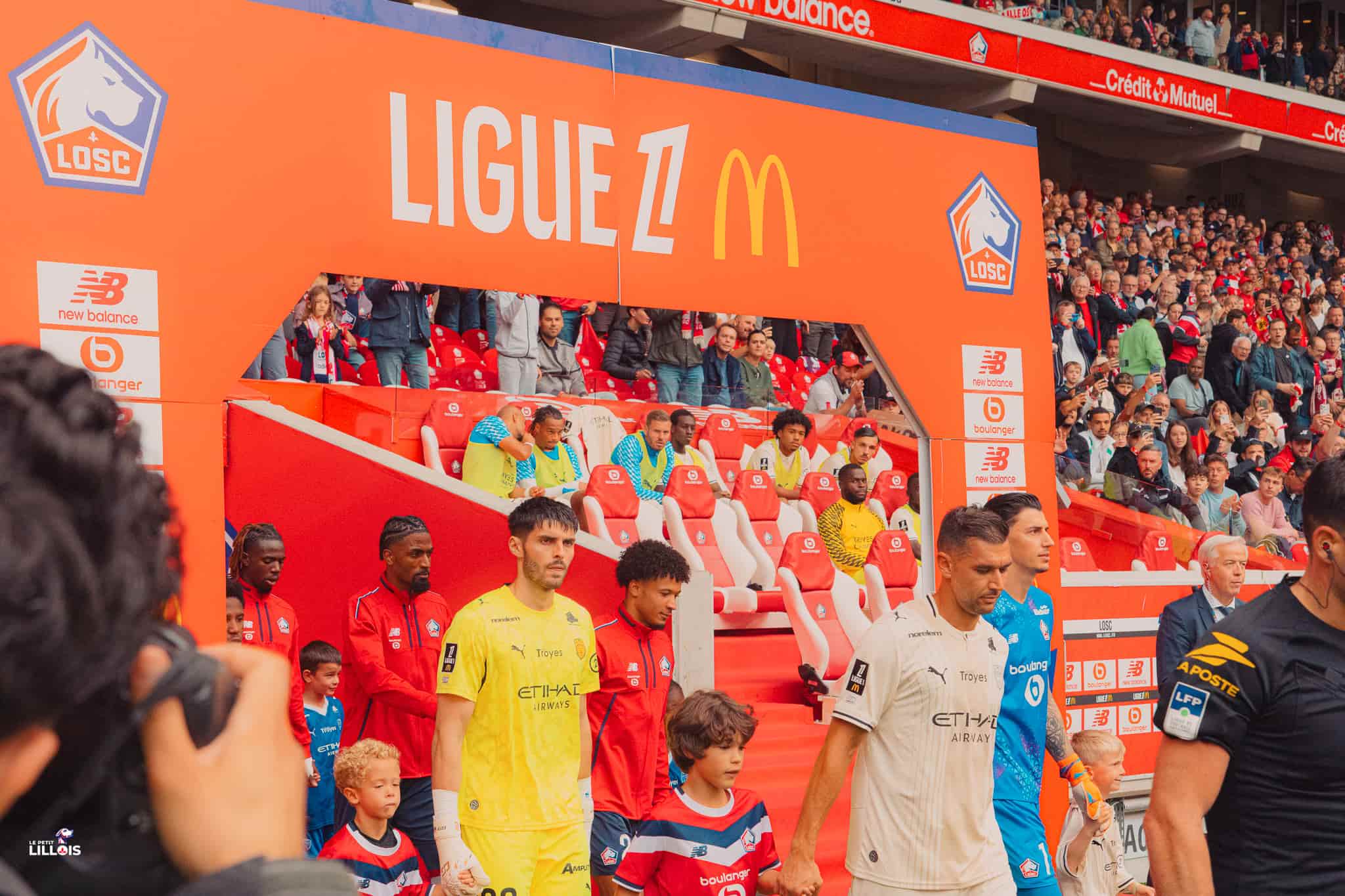 Les affichages de la Ligue 1 pendant LOSC - ESTAC Troyes.
