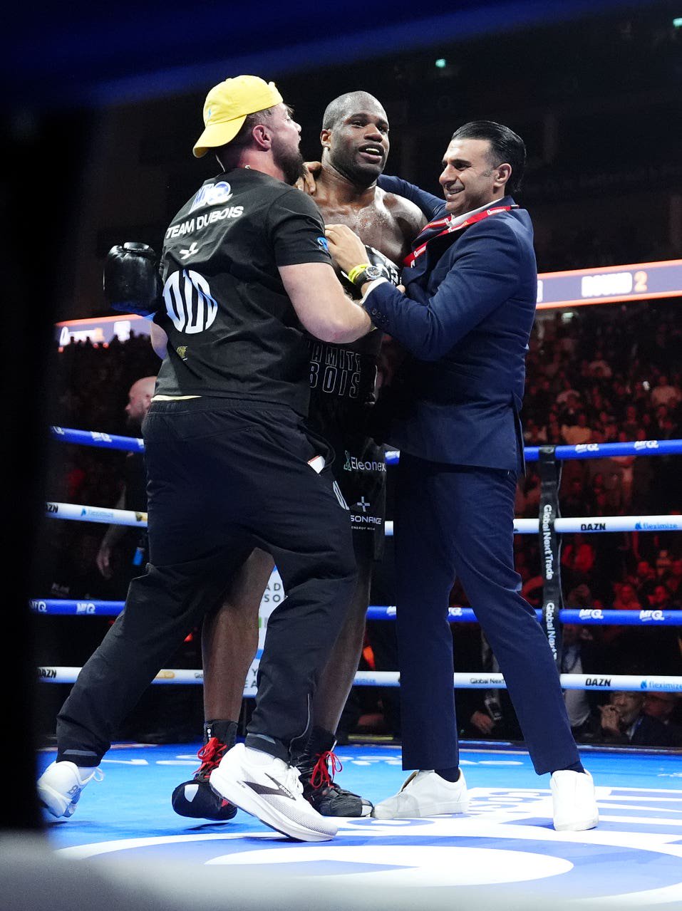 Daniel Dubois celebrates after winning