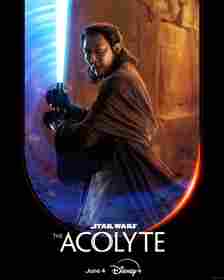 Lee Jung-jae Holding a Blue Lightsaber in Star Wars The Acolyte Poster