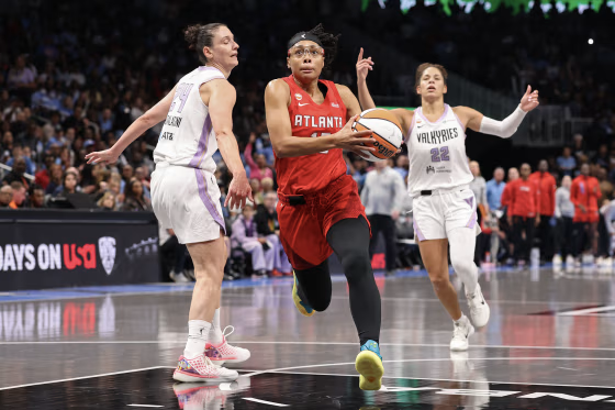 On-court actin during the 2026 WNBA Finals.