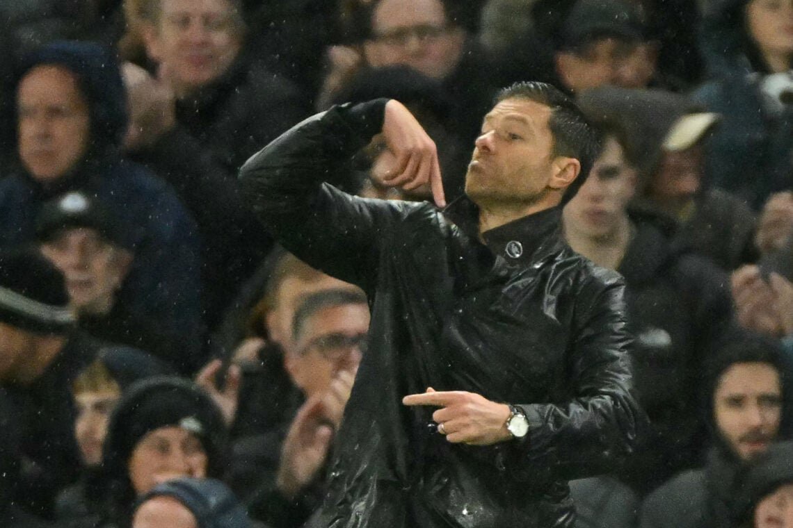 Chelsea's Spanish Manager Xabi Alonso gestures on the touchline