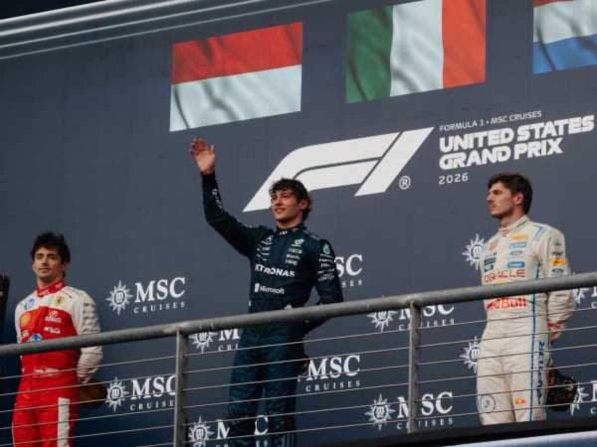 The top three finishers were Kimi Antonelli, Charles LeClerc, and Max Verstappen. | Photo by Amber Heckler