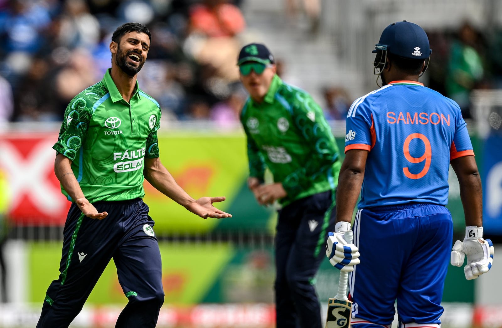 Jai Moondra took an Irish ODI record six for 26 in the victory over Namibia in Windhoek on Friday. Photograph: Ramsey Cardy/Sportsfile
