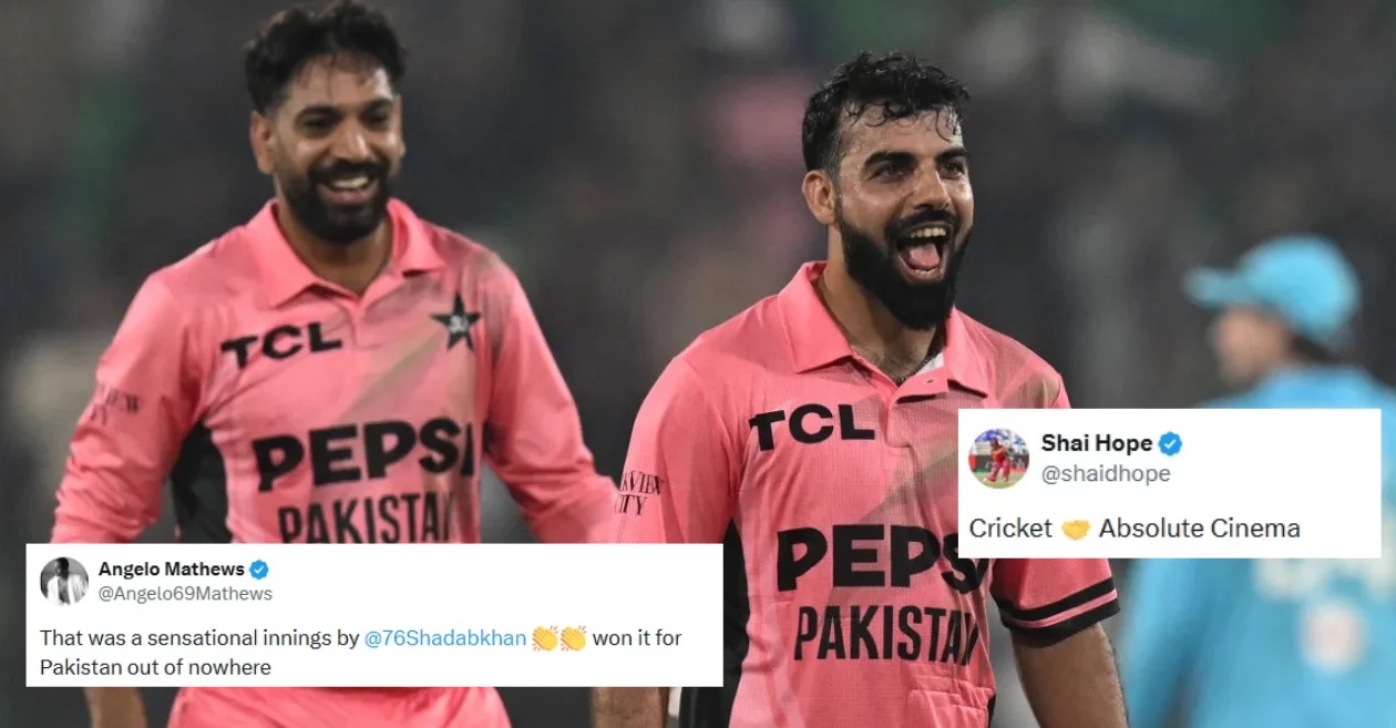 Fans erupt as Shadab Khan scripts a last-wicket thriller to guide Pakistan to victory over England in ODI Tri-Series