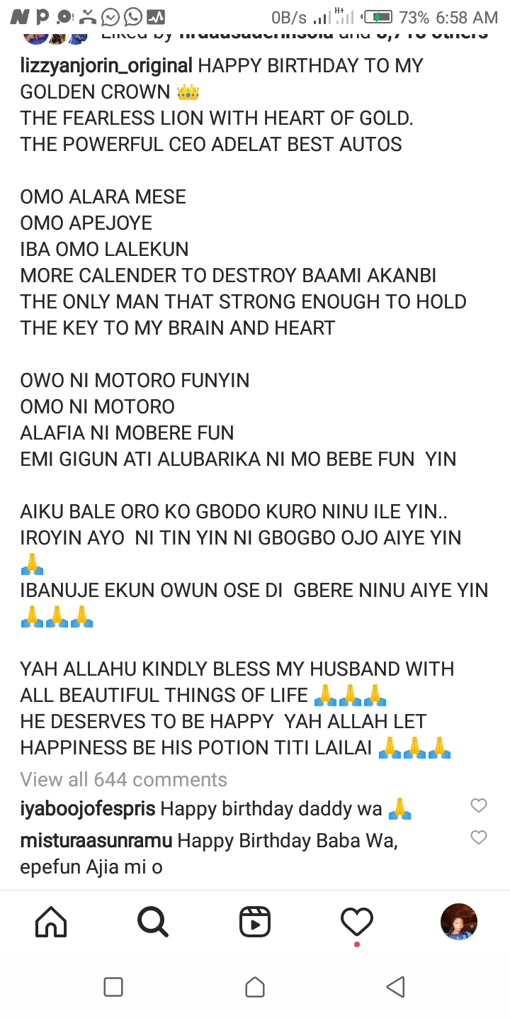 Yoruba Actress Liz Anjorin Shower Praises On Her Husband As He Celebrates His Birthday