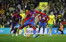 Crystal Palace's Wilfried Zaha takes a penalty during a past match
