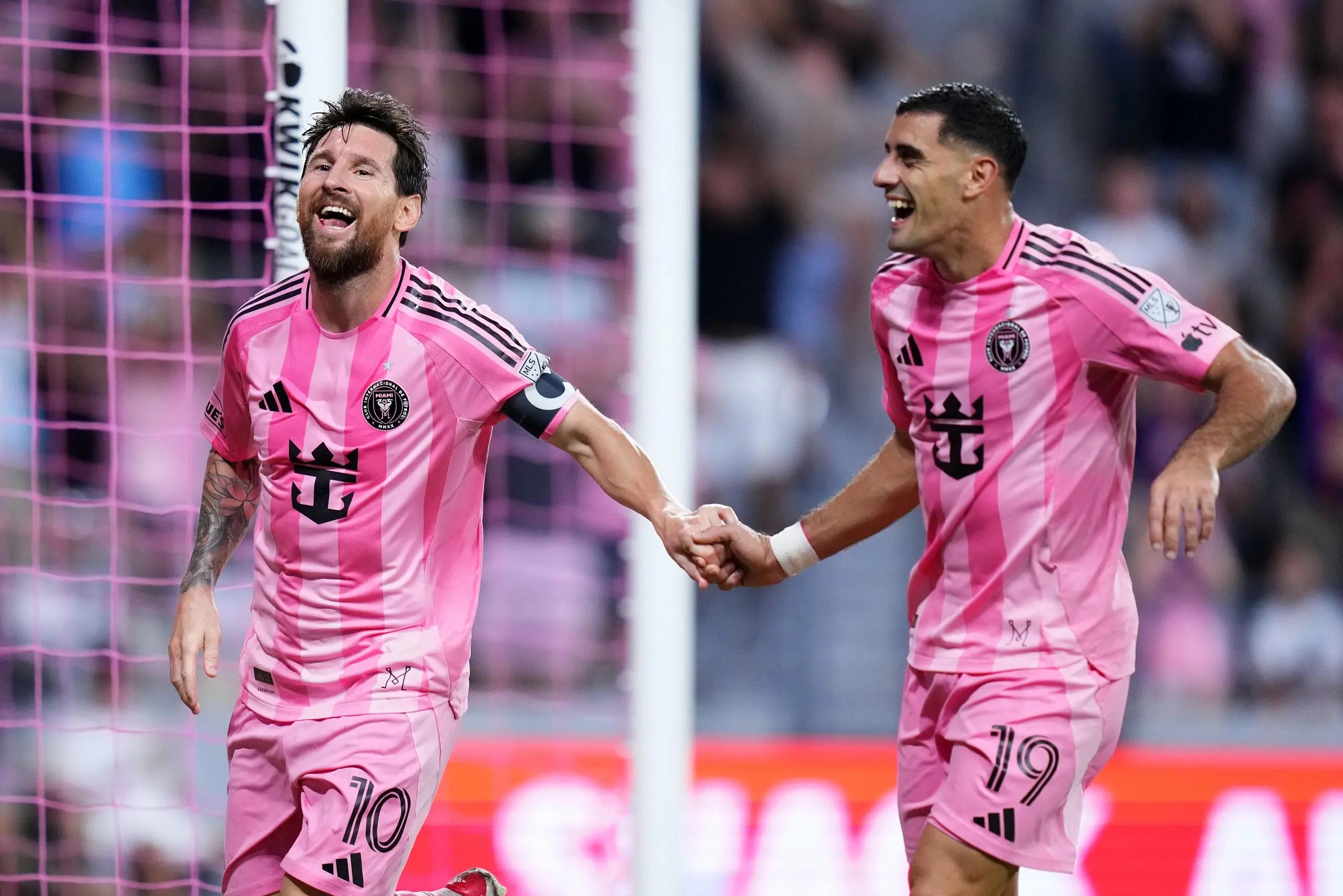 Lionel Messi and Germán Berterame.  