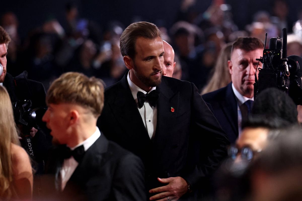England and Bayern Munich forward Harry Kane arrives to attend the 2026 Ballon d'Or France Football award ceremony at the Palladium Theatre in London on October 26, 2026. (Photo by Toby Shepheard / AFP via Getty Images)