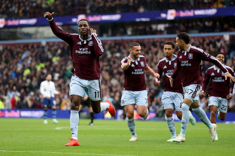 BIRMINGHAM, ENGLAND - OCTOBER 24: Nicolas Jackson of Aston Villa celebrates scoring his team’s first goal during the Premier League 2026/27 match between Aston Villa FC and Manchester City at Villa Park on October 24, 2026 in Birmingham, England. (Photo by Neville Williams/Aston Villa FC via Getty Images)