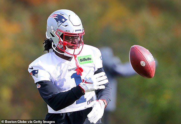 New England Patriots wide receiver A.J. Brown was limited at Wednesday's practice