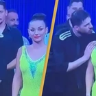 Dancing with the Stars contestant kisses dance partner and her reaction has everyone saying the same thing