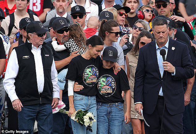 O'Donnell stood next to Samantha and Brexton Busch after the shocking death of Kyle Busch in May