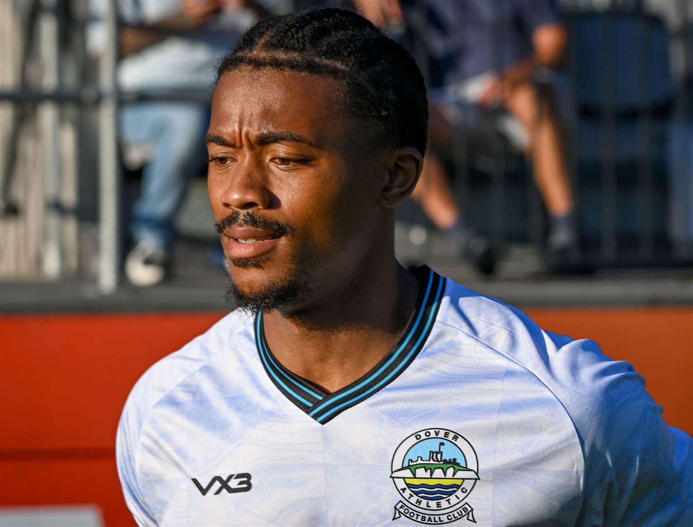 Dover forward Decarrey Sheriff was on target in their FA Cup win over Dorking. Photo: Stuart Watson.