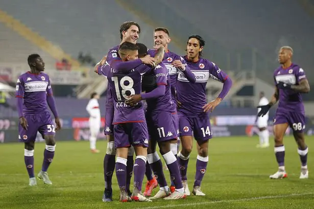 Lucas Torreira of ACF Fiorentina celebrates after scoring his second goal during the Serie A match between ACF Fiorentina and Genoa CFC at Stadio Artemio Franchi on January 17, 2022 in Florence, Italy.
