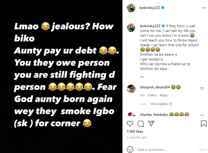 Pay the N5m you borrowed from me - Bobrisky tells Tonto Dikeh