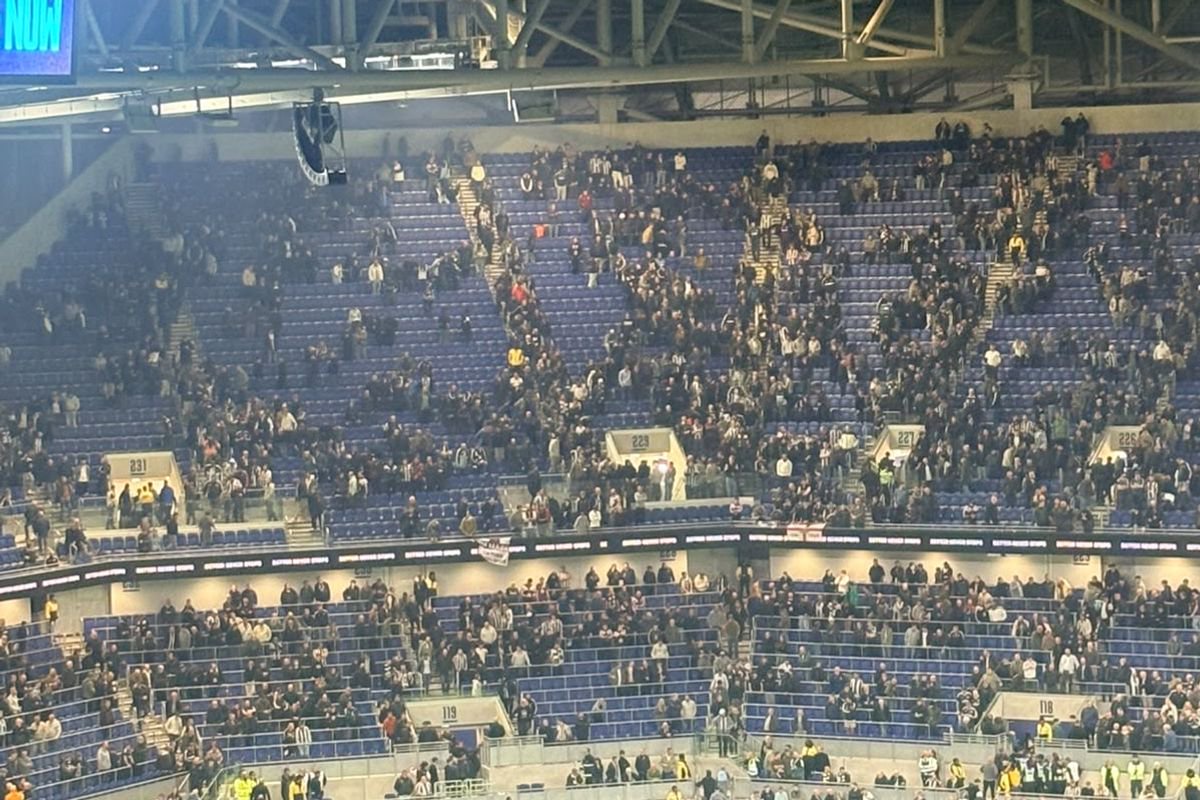 The away end empties as Newcastle United lost 3-0 at Everton